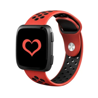 Afbeelding van Fitbit Versa sportbandje 1 / 2 &amp; Lite Maat: Large Rood + Zwart