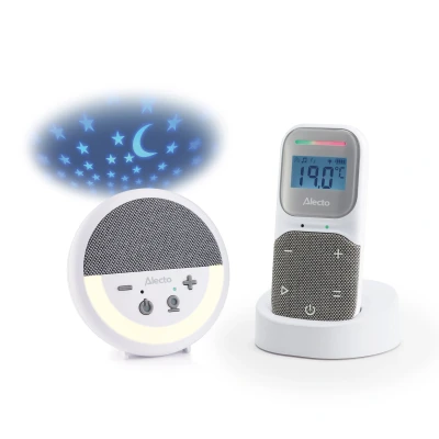 Afbeelding van Alecto Babyfoon Full Eco DECT Audio Projector met Nachtlampje en Slaapliedjes DBX150 Wit/Grijs