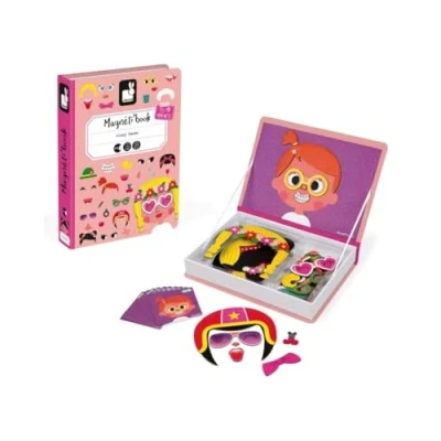 Image de Magnéti&#039;book Crazy Faces fille, 55 magnets