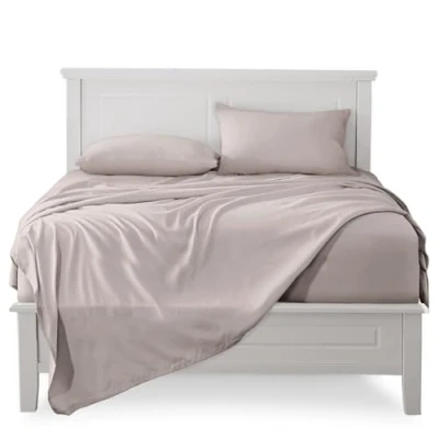 Afbeelding van Beddengoed, 90 x 190 200 cm, 3 delig, 100% katoen, hoeslaken, bedlaken voor eenpersoonsbed, 160 280 1 kussensloop 50 80 duifgrijs