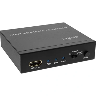 Afbeelding van InLine 65007K Extractor / signaalscheider 4K2K HDMI naar uitgang + 7.1 kanaals stereo audio Toslink