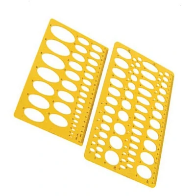 Afbeelding van Rocutus 2 stks Ellipse Isometrische Ovale Geometrie College Wiskunde Stencil Sjabloon Regel Template voor School Office