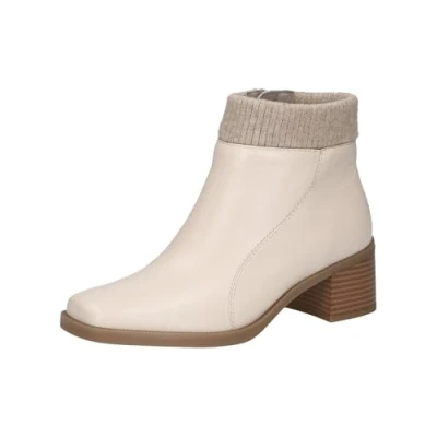 Afbeelding van Caprice Korte laarzen, Dames, Maat: 36, Cream perlato Leer en textiel