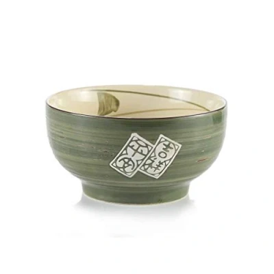 Afbeelding van lachineuse Grote Japanse kom Groene tint ø 16,5 cm Inhoud 1000 ml Zen Nippon Style Rijstkom, Ontbijt &amp; Soep Deco uit Japan Cadeau Japans servies
