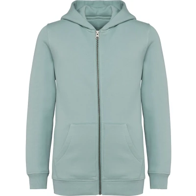 Afbeelding van Native Spirit Ecologische kindersweater met rits en capuchon NS405 Jade Green