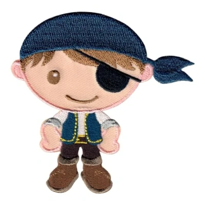 Afbeelding van PatchMommy Patch om op te strijken in piratenvorm, geborduurd, naaien of strijken, voor kinderen en baby&#039;s