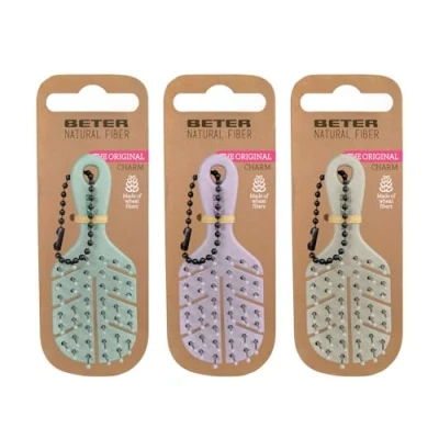 Afbeelding van Beter Set van 3 hangers natuurlijke vezels in XSS formaat, met ketting om op te hangen aan tas, rugzak en broek, gemaakt materialen, milieuvriendelijk, exclusief, kleuren