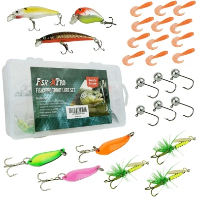 Afbeelding van Fish Xpro Forel Kunstaas Set Plugjes Spinners Softbaits
