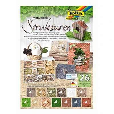 Afbeelding van Motiefpapier en karton blok 26 vel assorti