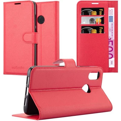 Afbeelding van Cadorabo Hoesje geschikt voor Xiaomi Mi 8 in KARMIJN ROOD Beschermhoes met magnetische sluiting, standfunctie en kaartvakje Book Case Cover Etui