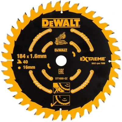 Afbeelding van DeWALT Cirkelzaagblad voor Hout Extreme Ø 184mm Asgat 16mm 40T DT1668 QZ