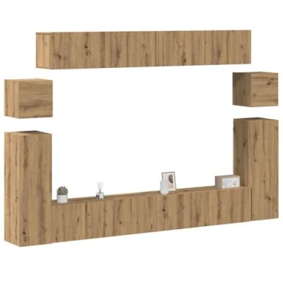 Image de vidaXL Ensemble de meuble TV mural 8 pcs chêne artisanal3329148