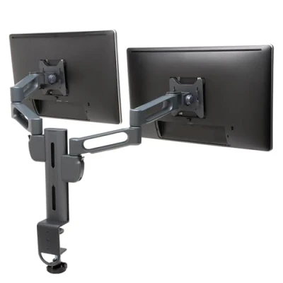 Image de Kensington SmartFit Dual Monitor Arm Mount Kit de montage (fixation par pince pour bureau, 2 bras moniteur) écrans LCD gris foncé ordinateur bureau