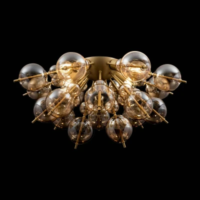 Afbeelding van Maytoni Bolla plafondlamp glas messing/barnsteen