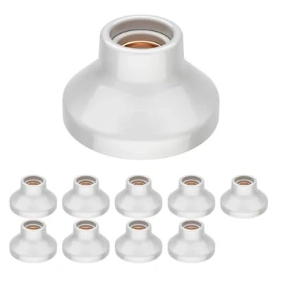 Afbeelding van ledscom.de 10 stuks ELEKTRA plafondlamp/lampfitting, porselein, glanzend wit, 1 x E27 max. 300 W
