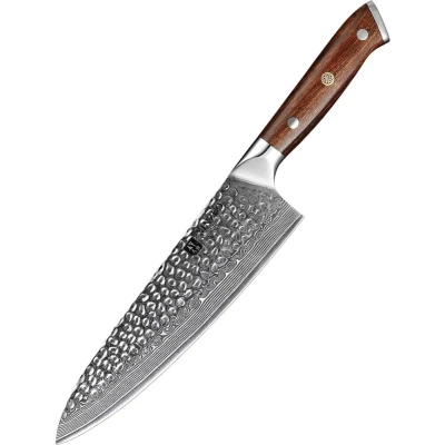 Afbeelding van Xinzuo Koksmes (8.0 inch) Damascus staal (gehamerd) Woestijnijzerhout B13D