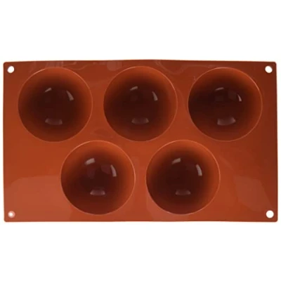Afbeelding van ilikomart SF 001 bakvorm halve bol 80 mm, andere, baksteenrood
