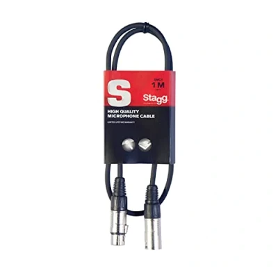 Image de Stagg Câble XLR vers XLR, 3 broches mâle femelle, convient pour microphone, système de sonorisation, table mixage audio, moniteurs studio, enregistrement audio