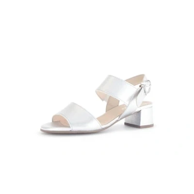 Afbeelding van Gabor Sandalen met enkelbandjes, Dames, Maat: 38, Silver coloured Leer