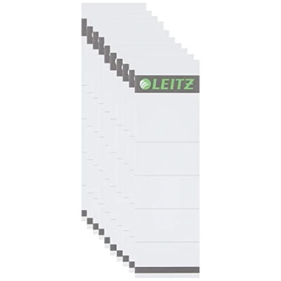 Afbeelding van Leitz 10 stuks vervangende rugetiketten voor 80 mm hoogwaardige ordners met ruglabelhoezen, karton, kort en breed, 57 x 190 mm, grijs