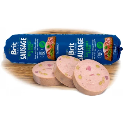 Afbeelding van Brit Sausage natvoer Kalkoen &amp; erwten (24 x 800 g)