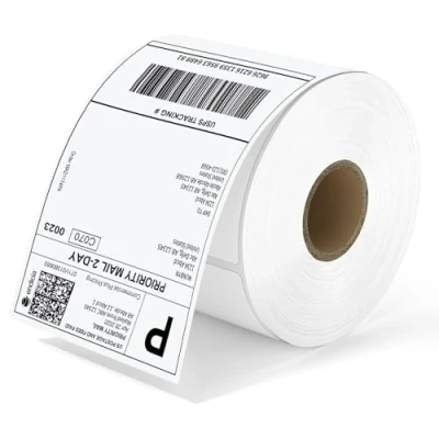 Afbeelding van MUNBYN Set van 500 thermische verzendlabels, 100 x 150 mm, 4XL, zelfklevend adres, krasbestendig, water, vuil, stof en vet