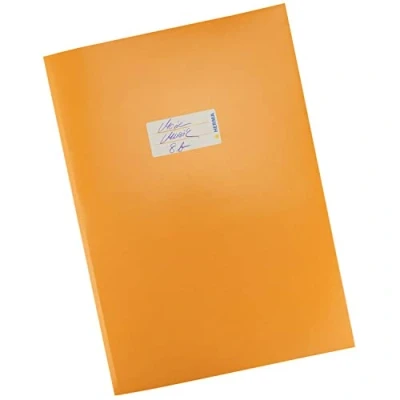 Image de HERMA 19747 protège cahiers, format A4, en carton orange, avec champ d&#039;inscription, papier solide et extra fort, cahiers d&#039;école, couleur