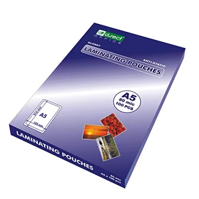 Afbeelding van D.RECT 100 stuks A5 lamineerfolie, 80 micron, warme glanzend, transparant