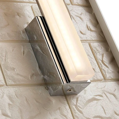 Afbeelding van Lucande Wandlamp 1licht acryl, metaal H: 32 cm gesatineerd wit, chroom Inclusief lichtbron