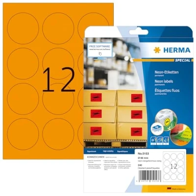Afbeelding van HERMA 5153 Oranje Zelfklevend printerlabel printeretiket