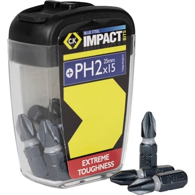 Afbeelding van C.K Blue Steel T4560 PH2D15 Kruis bit 15 delig Kruiskop Phillips