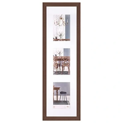 Image de walther design cadre photo chêne foncé 3X 10x15 cm galerie avec passe partout, en bois Fiorito EF315VP