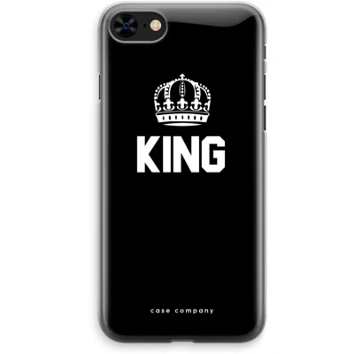 Afbeelding van Case Company® hoesje geschikt voor iPhone 8 King zwart Soft Cover Telefoonhoesje Bescherming aan alle Kanten en Schermrand