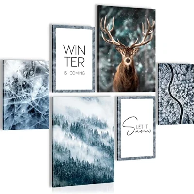 Afbeelding van winter 90 x 80 cm Meteen ophangen muurdecoratie wanddecoratie woonkamer canvas schilderijen slaapkamer