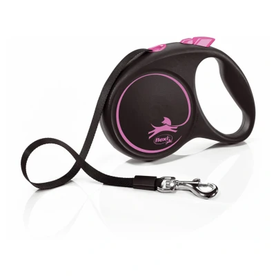 Afbeelding van Flexi Black Design Tape m 5 Hondenriem Pink&amp;Zwart