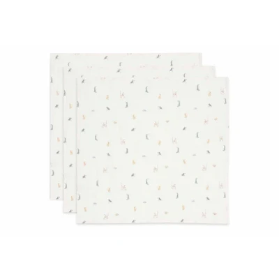 Afbeelding van Jollein Hydrofiele Doek Small 70x70cm Inbakerdoek, Spuugdoekjes, Baby Doeken Zacht Katoen 3 Stuks Jungle Jambo