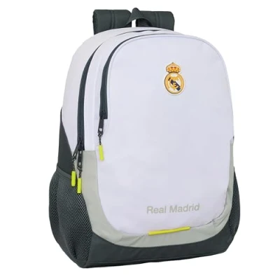 Afbeelding van Safta Real Madrid EQUIPACIÓN 25/26 Sac à dos scolaire pour enfants, idéal les enfants de différents âges, confortable et polyvalent, qualité résistance, 32 x 16 44 cm, blanc, M