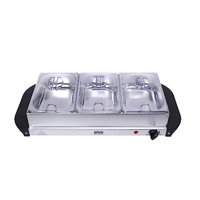 Afbeelding van Silva Schneider Stay Hot SH 3.1 2 in 1 buffetwarmer en 200 W kookplaat, ideale oplossing voor buffetten, feestjes familiemaaltijden