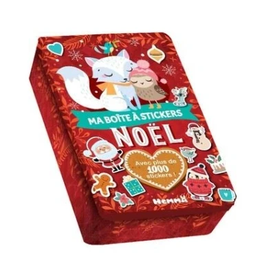 Image de Ma boite à stickers Noël (Renard blanc et oiseau) Avec plus de 1000 !