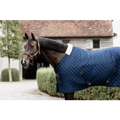 Afbeelding van Kentucky Horsewear Staldeken 600D 70 cm / 3&#039;6 Vegan konijnenvacht Marineblauw
