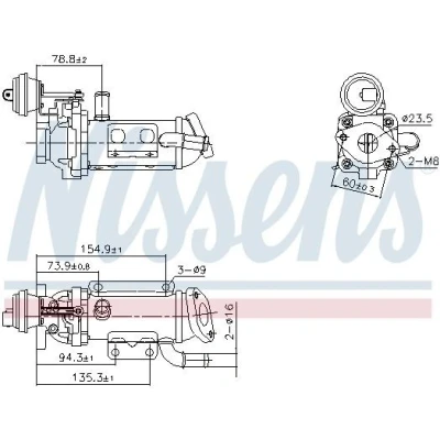 Afbeelding van NISSENS 989289 EGR koeler Met onderdruk Bypass RENAULT: TRAFIC 2 Kasten, OPEL: Vivaro A Combi, Van