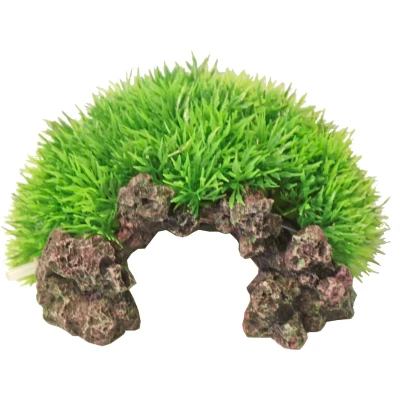 Afbeelding van Plastic Green Moss op rots met uitstromer 16x8.5 cm Gebr. de Boon