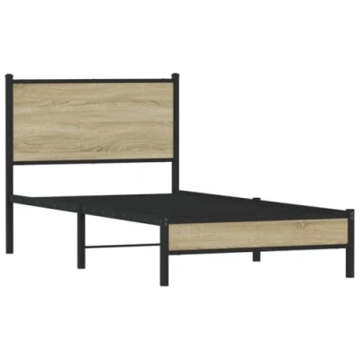 Afbeelding van Bedframe zonder matras metaal sonoma eikenkleurig 80x200 cm