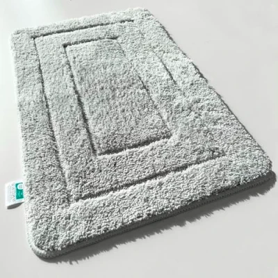 Afbeelding van KARAT Atlantis Extra zachte en sneldrogende badmat met antislip achterkant (60 x 100 cm, zilvergrijs)