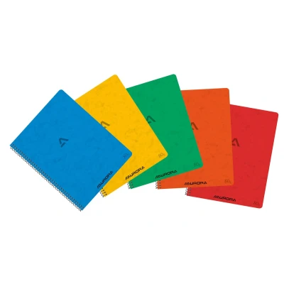 Afbeelding van Schrift Aurora 210x165mm lijn 120blz spiraal assorti
