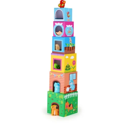 Afbeelding van Small Foot Stapel kubussen met huisdieren
