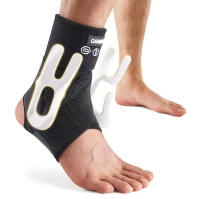 Afbeelding van CAMBIVO Verstuikte enkelband, sportondersteuning, enkelbrace met ondersteuning van spalk en riem, voor plantaire fasciitis, ligament, verstuiking enkel, enkelbescherming