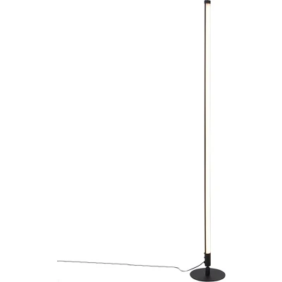 Afbeelding van QAZQA Vloerlamp zwart incl. LED met touch dimmer 3 staps dimbaar