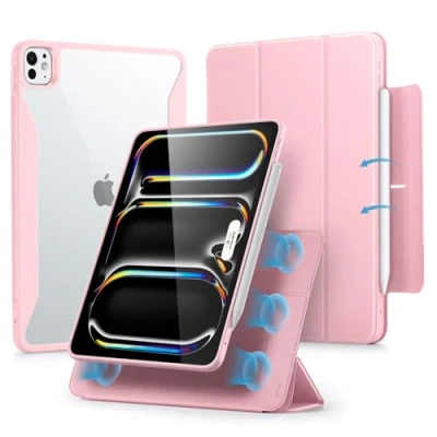 Afbeelding van ESR Rebound Hybrid 360 Hoes Geschikt voor Apple iPad Pro 13 (2024) Book Case Roze
