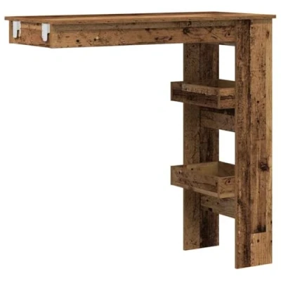 Afbeelding van vidaXL Bartafel wandgemonteerd 102x45x103,5 cm bewerkt hout oud